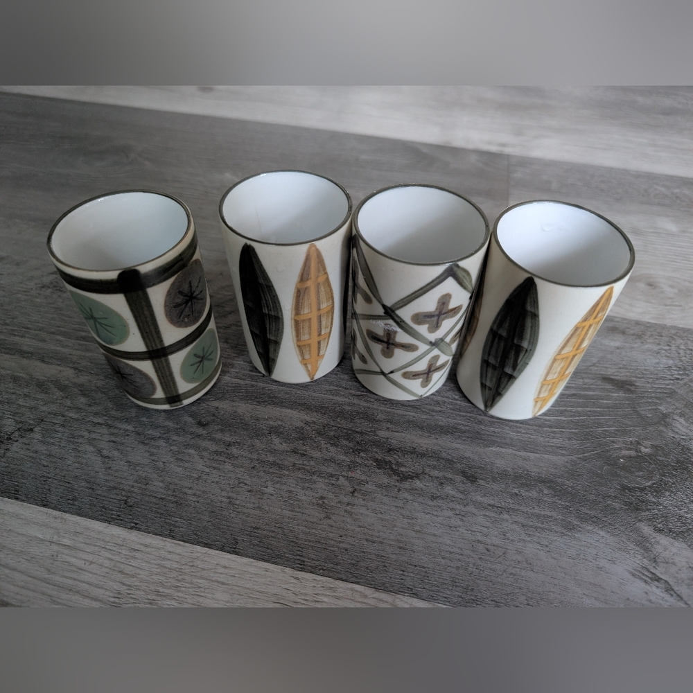Vintage OMC Otagiri Mercantile Co Set of  four Stoneware Sake Cups